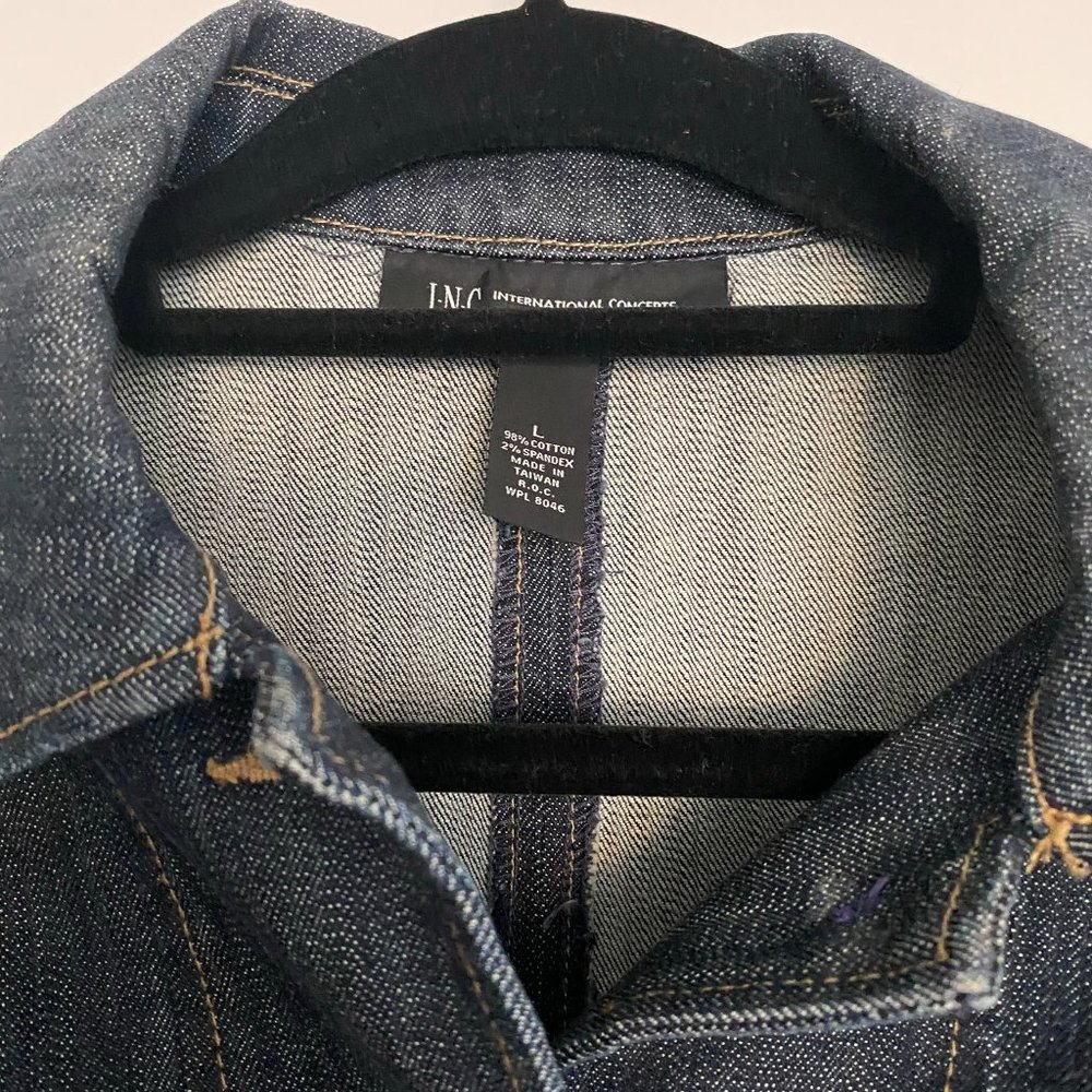 Denim Blue Jacket, INC International Concepts, Large, Blue Denim - Picture 2 of 7